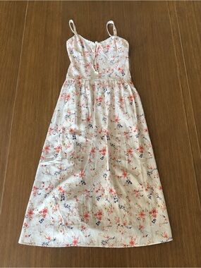 Caroline Constas NWT Floral Linen Blend Tie Front Maxi Dress Size S